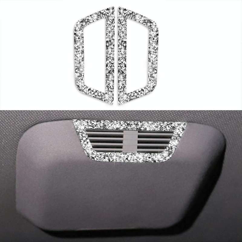 For BMW Series 3 E46 1998-2005 Car Rear Seat Roof Air Outlet Diamond Decoration Sticker, Left and...
