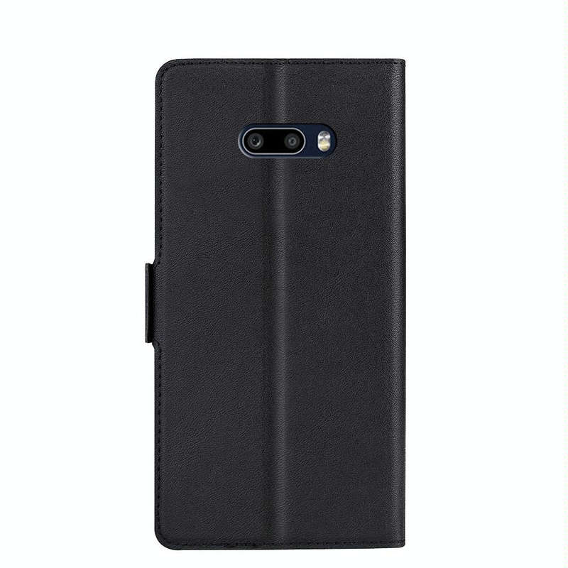 For LG G8X ThinQ / V50S ThinQ Ultra-thin Voltage Side Buckle PU + TPU Leather Phone Case(Black)