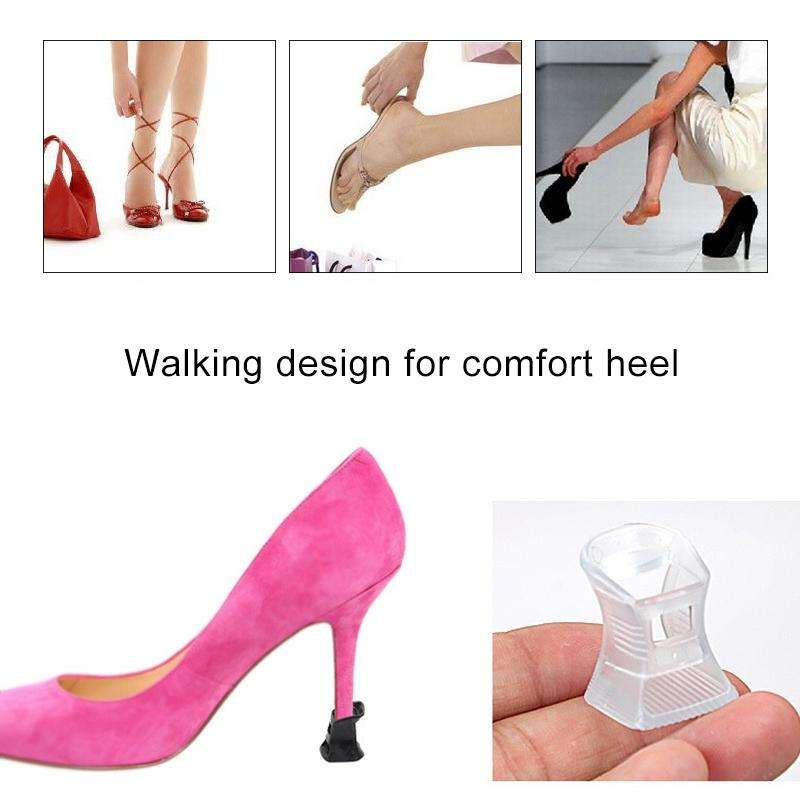 5 Pairs Hard Wearing Anti-slip PVC StoppersShoes High Heel Cover Protectors, Size: L ,Random Colo...