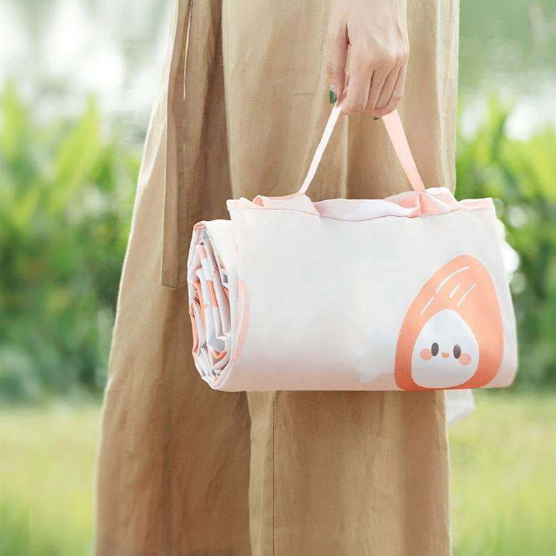 Outdoor Beach Waterproof Floor Mat Portable Picnic Cloth Folding Blanket, Size: Large (Toast Orange)