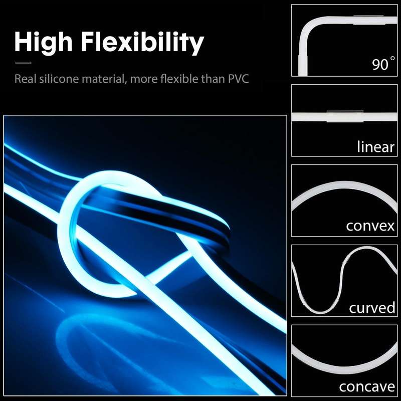 CJ-1206 12V 6A 5m IP65 Waterproof Silicone Neon LED Strip Light(Sky Blue)