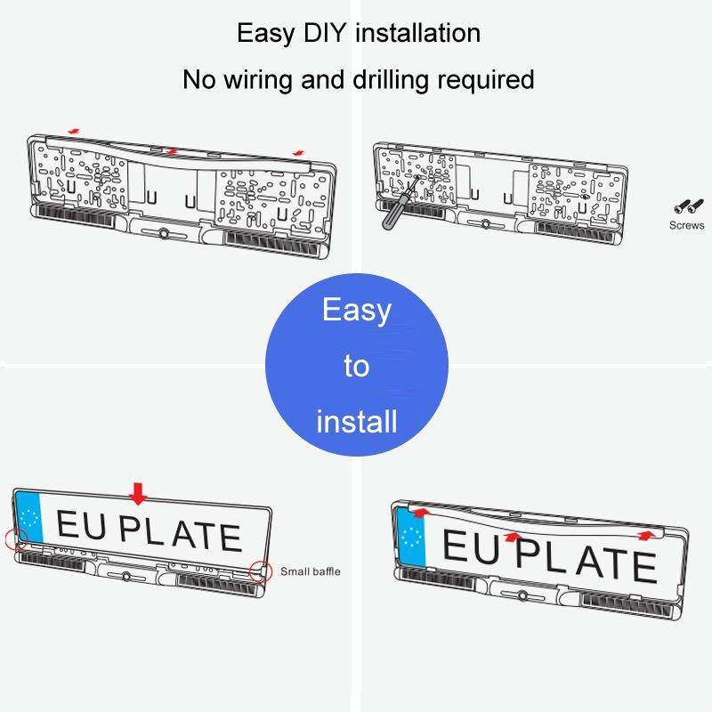 Solar Integrated License Plate Frame Vehicle Camera Wireless Reversing Display(RC03)