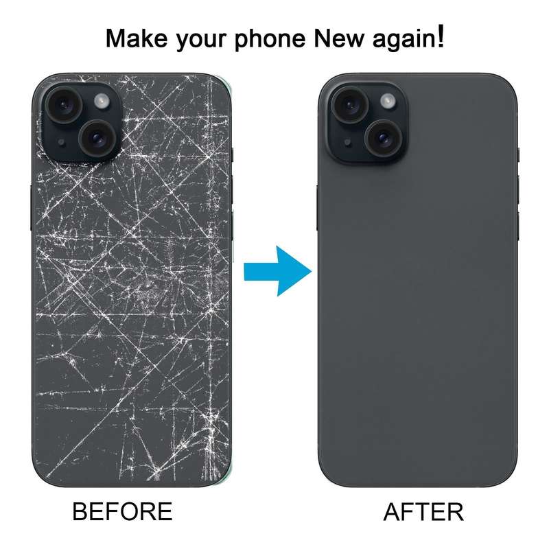For iPhone 15 Glass Battery Back Cover(Black)
