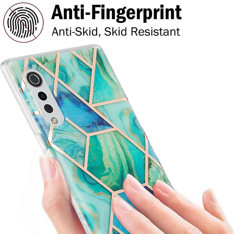 For LG Velvet 4G / Velvet 5G / G9 3D Electroplating Marble Pattern TPU Protective Case(Blue)