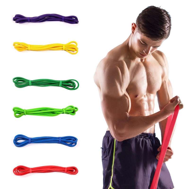 Elastic Natural Latex Resistance Band Yoga Fitness Equipment, Circumference: 2.08m, Random Color ...