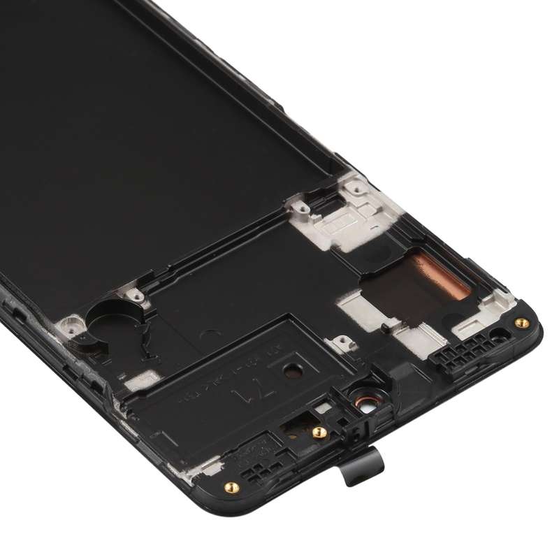 Original Super AMOLED LCD Screen for Galaxy A71 Digitizer Full Assembly with Frame (Black)