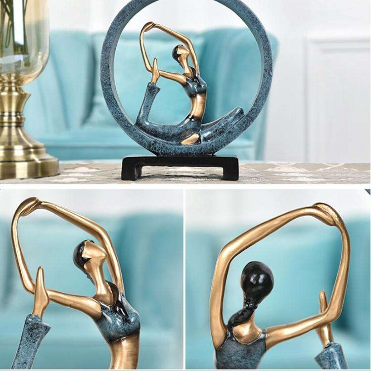 Modern Abstract Art Resin Yoga Pose Statue Yoga Studio Decorations(Smart)