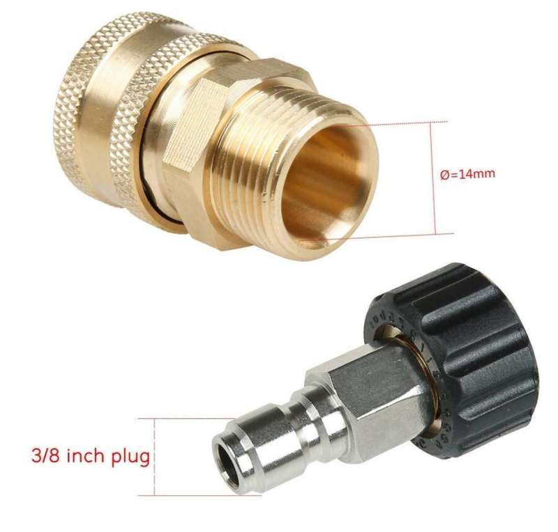 Pressure Washer Accessories Quick Connect Car Wash Water Hose Quick Connection, Typle:15-3/8 Male...