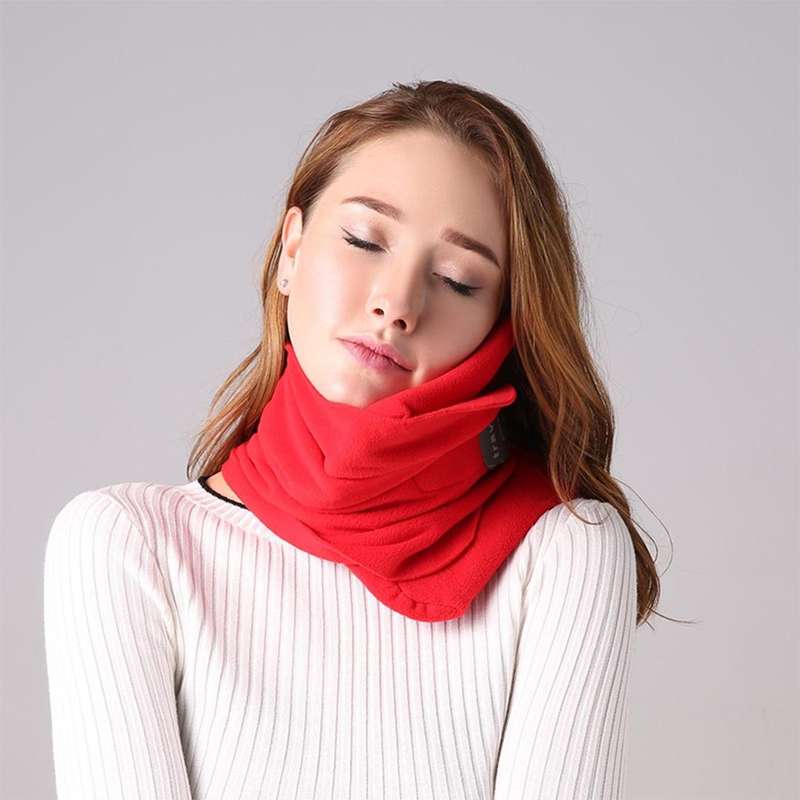 Portable Airplane Travel U-shaped Pillow Nap Time Neck Pillow(Red)
