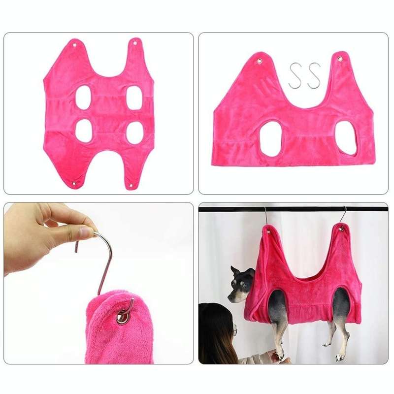 Cat And Dog Hammock Pet Nail Trim Thickening Grooming Hammock, Size: Large 35cm(Red)