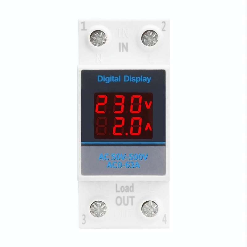 SINOTIMER SDM002 Household DIN Rail Single-Phase AC Dual Display Voltage And Current Meter(100A E...
