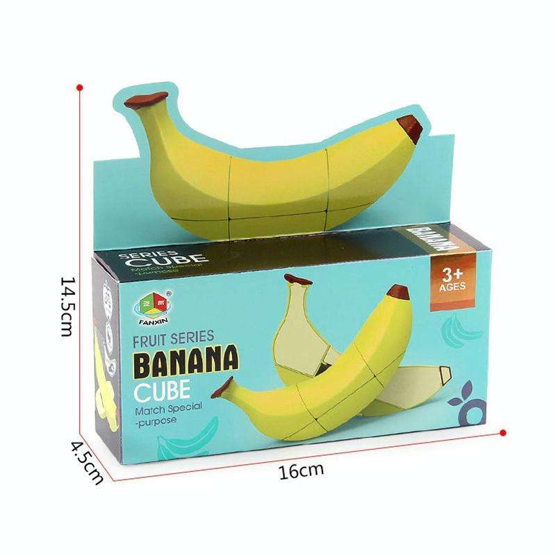 Fruit Cube 1:1 Simulation Puzzle Decompression Alien Cube Toy, Colour: Banana