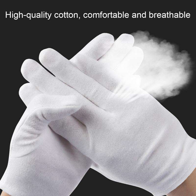 12 Pairs Pure Cotton Working Gloves, Medium Thick SizeFree Size