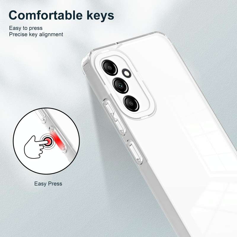 For Samsung Galaxy A24 4G 3 in 1 Clear TPU Color PC Frame Phone Case(White)