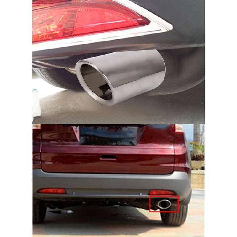 Car Styling Stainless Steel Exhaust Tail Muffler Tip Pipe for VW Volkswagen 1.2T Swept Volume(Sil...