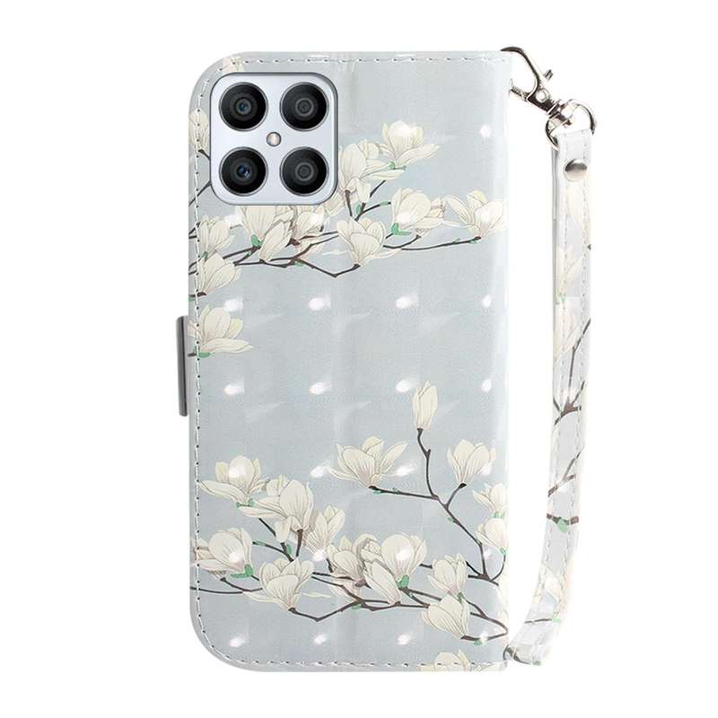 For Honor X8 3D Colored Horizontal Flip Leather Phone Case(Magnolia)