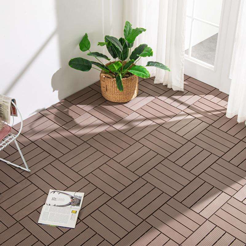 Outdoor Plastic Wood Waterproof Anti-corrosion Splicing Floor(Tea Color)