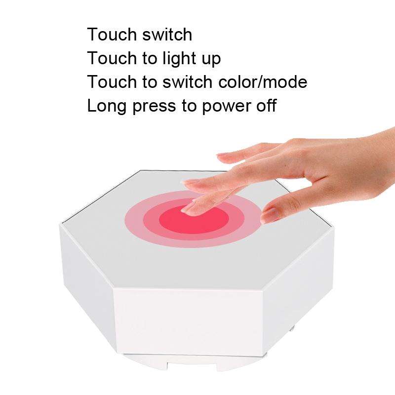 LED Quantum Honeycomb Night Light RGB Atmosphere Decorative Light, Style: Touch(3 Color)