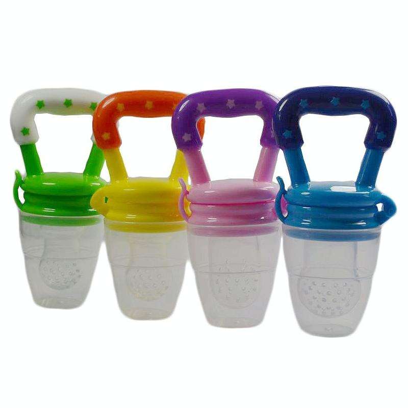 3 PCS Portable Baby Infant Food Nipple Feeder Silicone Pacifier Silicone Baby Soother, Random Col...