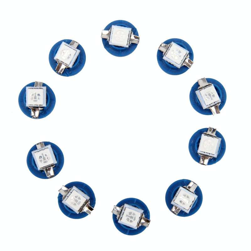 10 PCS 0.5W B8.5 Wedge Instrument Panel LED Light Dashboard Gauge Cluster Indicator Lamp Bulb(Blu...