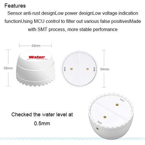 DY-SQ100B Water Leakage Detector with Two Sensors(White)