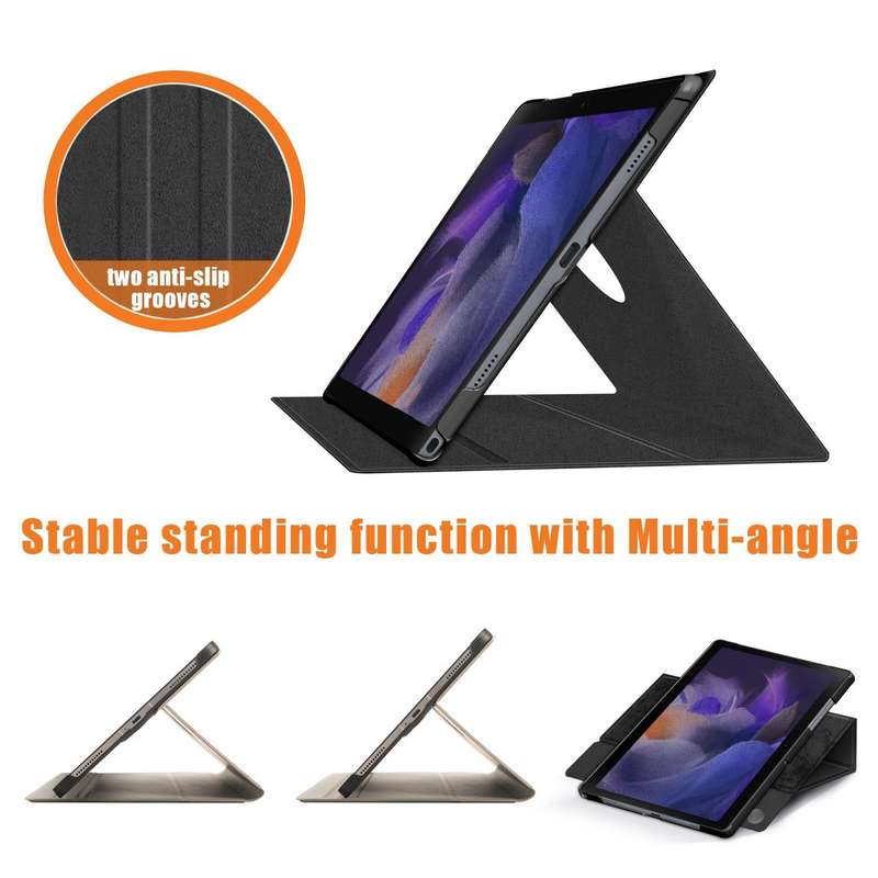 For Samsung Galaxy Tab A8 2022 SM-X200 360 Degrees Rotation Leather Tablet Case(Black)