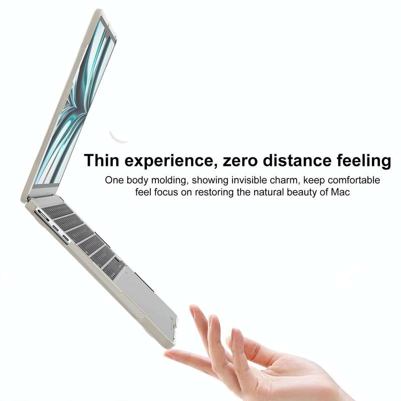 For MacBook Air 13.6 inch A2681 2022 Translucent Laptop Protective Case(Khaki)