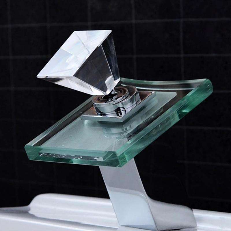 LED Waterfall Faucet Colorful Temperature Control Color-changing Anti-scalding Faucet