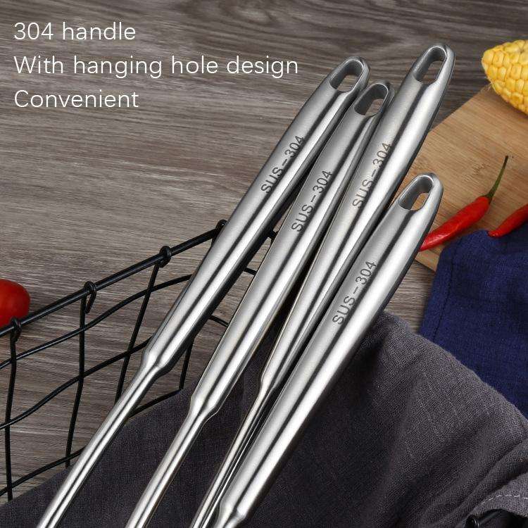 304 Stainless Steel Kitchen Equipment Thickened Hollow Handle Cooking Tool, Style: Slotted Shovel