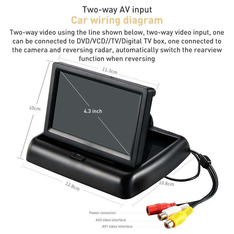 4.3 inch TFT-LCD Color Foldable Car Monitor, Type: PAL/NTSC