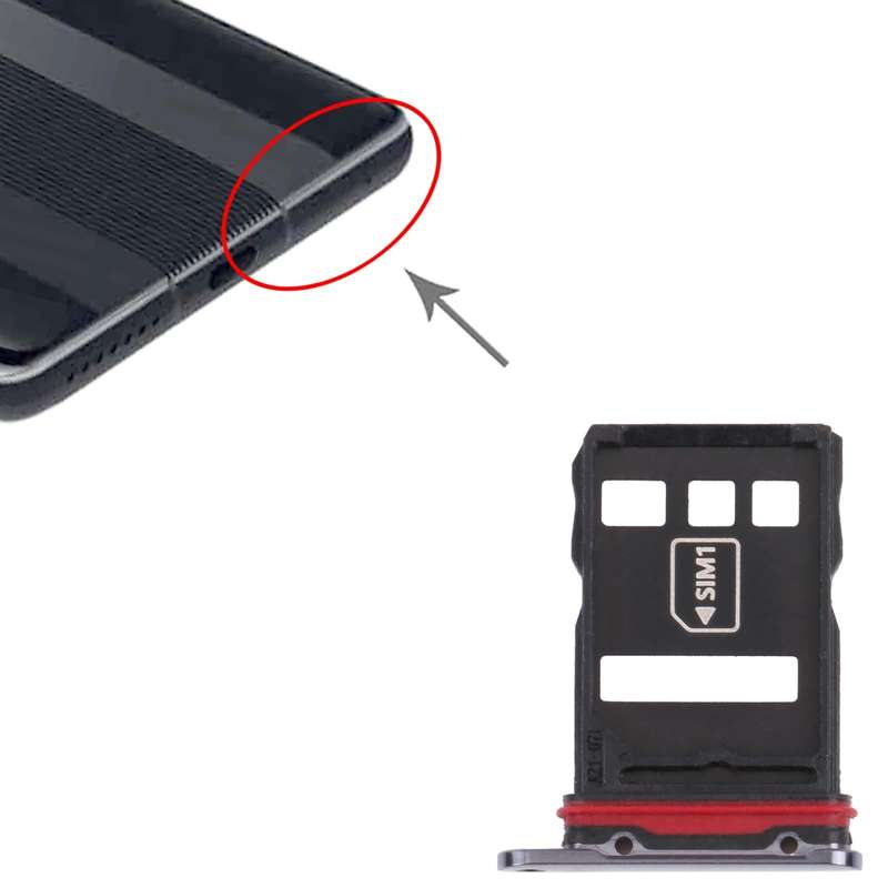 SIM Card Tray + NM Card Tray for Huawei Mate 40 RS Porsche Design (Black)
