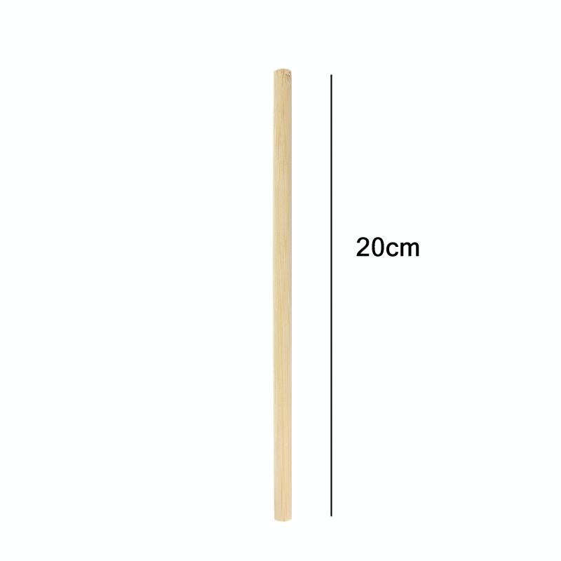 10 PCS Juice Coffee Pearl Milk Tea Natural Degradable Bamboo Straw, Style: 20cm Flat