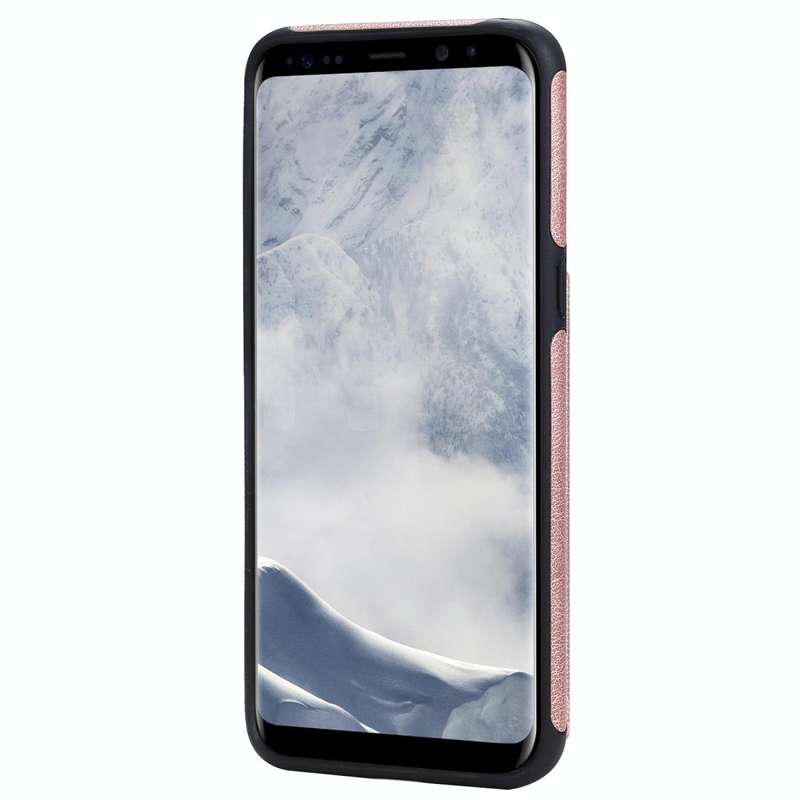 For Galaxy S8 Solid Color Double Buckle Zipper Shockproof Protective Case(Rose Gold)