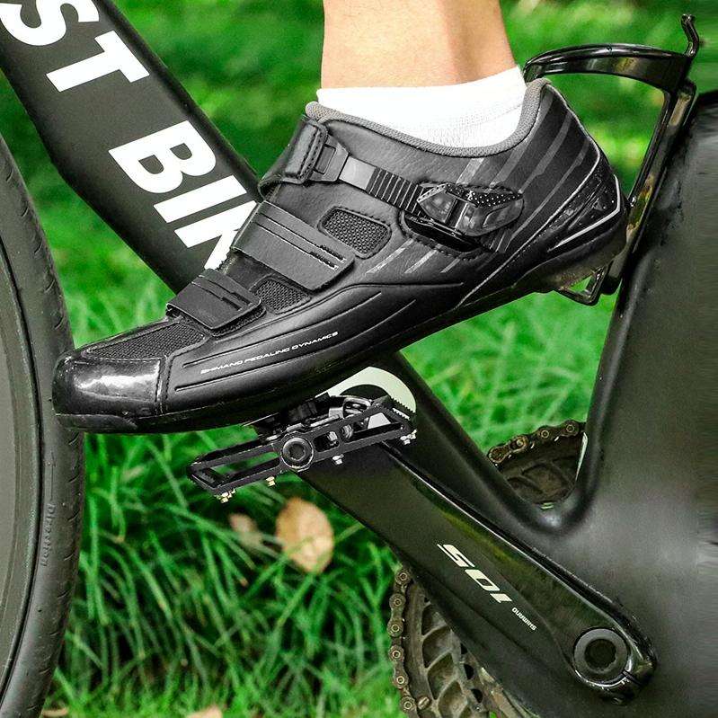 WEST BIKING Bicycle Aluminum Alloy Dual-Purpose Self-Locking Pedals(Black)