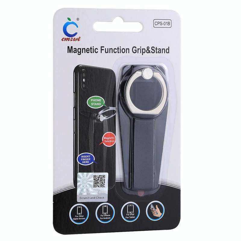 Universal Durable Finger Ring Phone Holder Sling Grip Anti-slip Stand(Black)