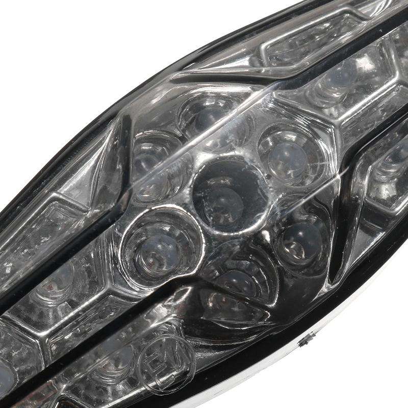 Motorcycle 15LED Brake Light Tail Light Decoration Lamp(White Shell)
