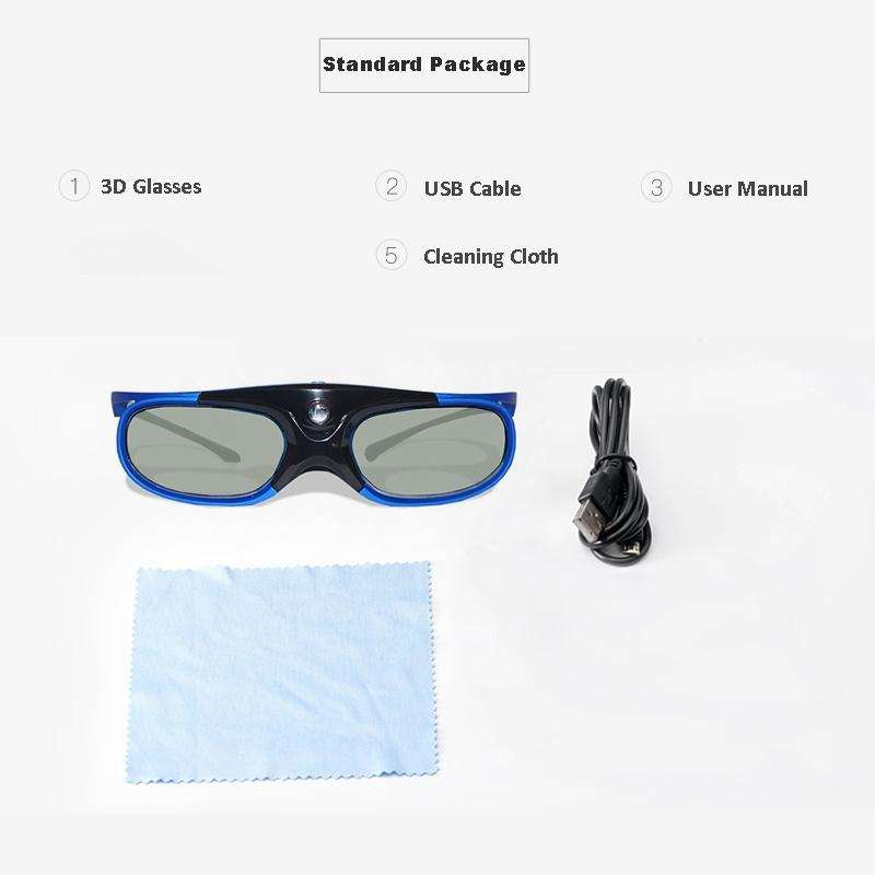 Active Shutter Rechargeable 3D Glasses Support 96HZ/120HZ/144HZ For XGIMI Z4X Z5 H1 JmGo G1 G3 X1...