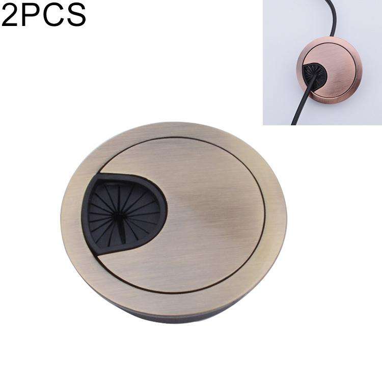 2 PCS Desk Computer Desktop Zinc Alloy Round Threading Box Hole Cover, Hole Diameter: 50mm (Green...