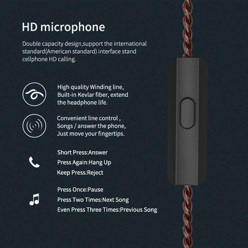 KZ ZS10 Ten Unit Circle Iron In-ear Mega Bass HiFi Earphone with Microphone (Red)