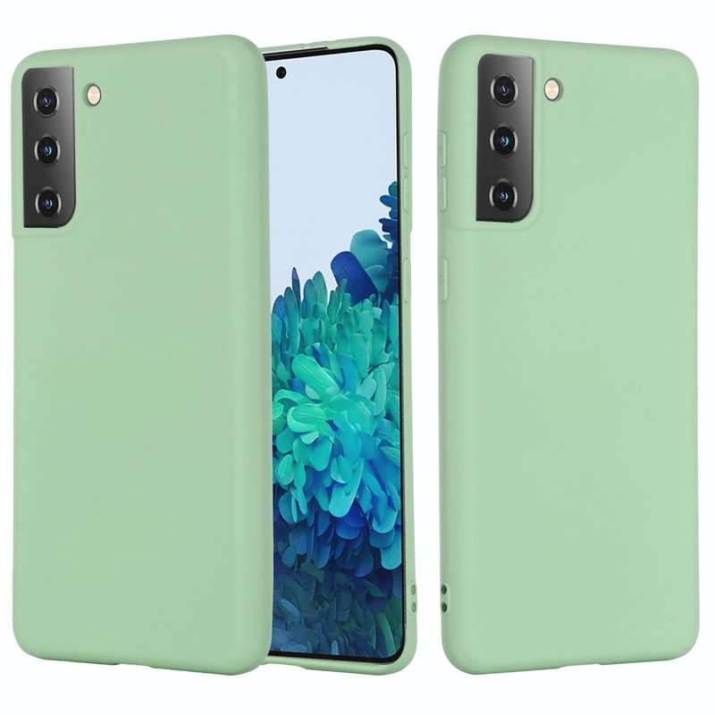 For Samsung Galaxy S21 5G Pure Color Liquid Silicone Shockproof Full Coverage Case(Green)