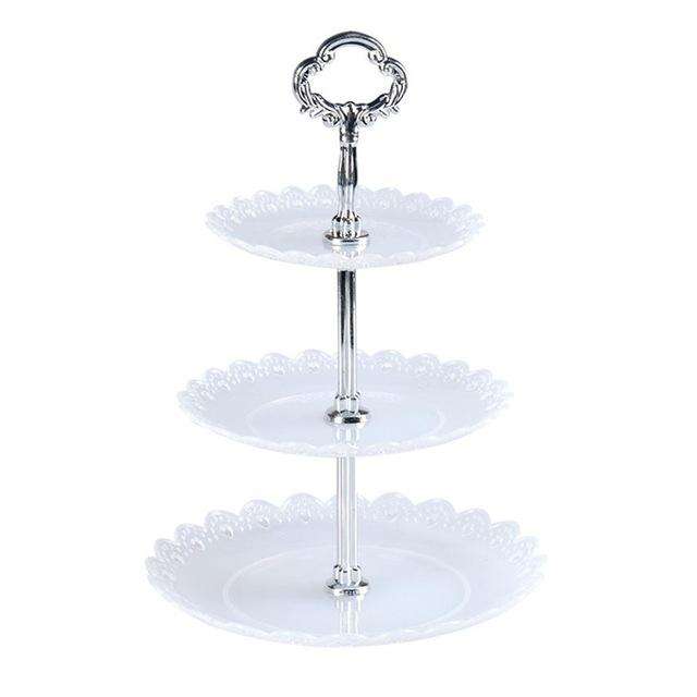 Party Birthday Three-layer Fruit Plate Cake Stand Dessert Storage Rack(Clear)