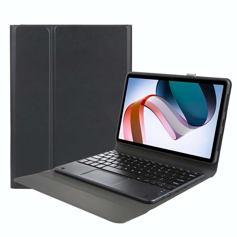 For Xiaomi Redmi Pad SE Ultra-thin Bluetooth Keyboard Leather Case with Touchpad(Black)
