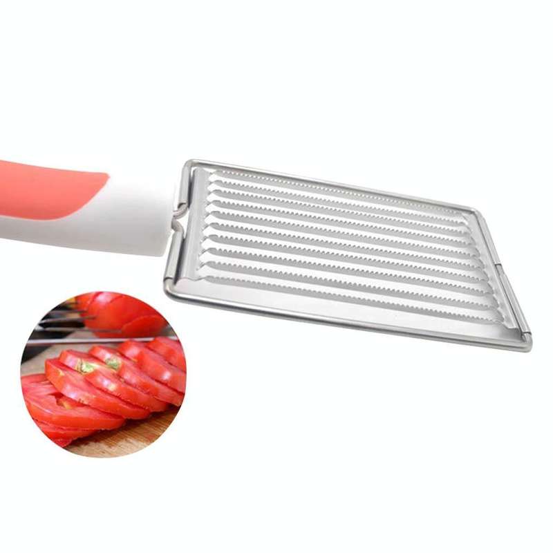 Tomato Luncheon Meat Slicer Non-slip Stainless Steel Fruit Cutter(Purple)