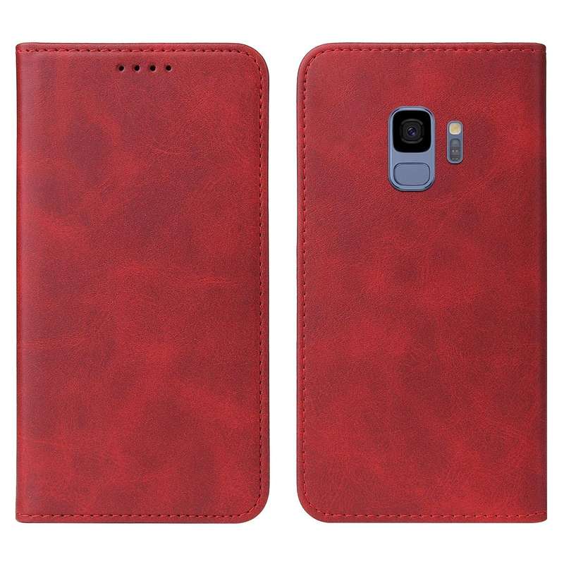 For Samsung Galaxy S9 Magnetic Closure Leather Phone Case(Red)