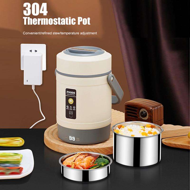 2.0L 304 Food Grade Insulated Lunch Box Electric Thermostat Lunch Bucket, CN Plug, Color: Tempera...