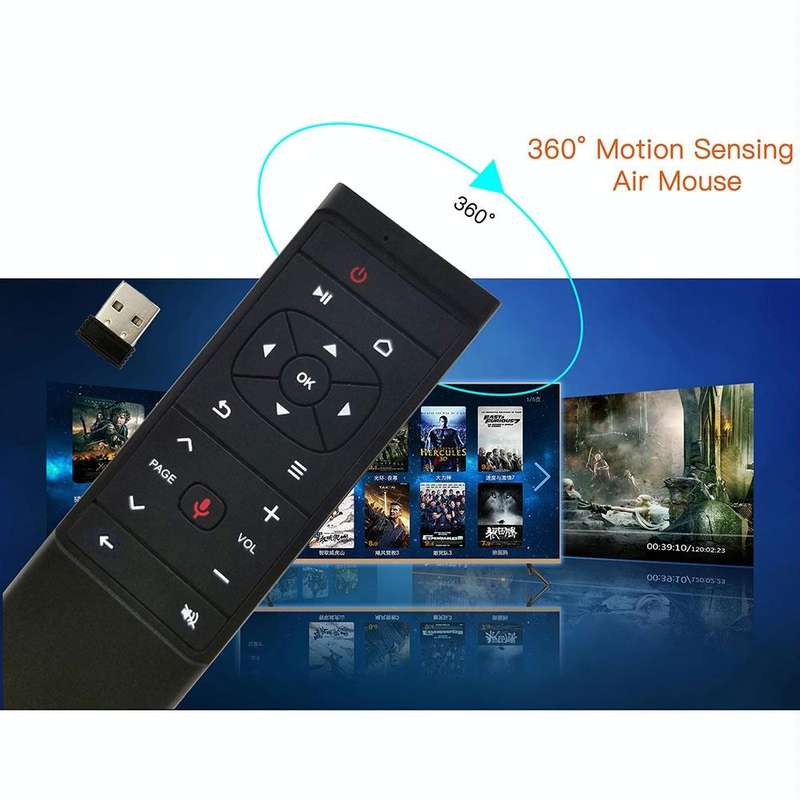 MT12 2.4G Air Mouse Remote Control with Fidelity Voice Input & IR Learning for PC & Android TV Bo...