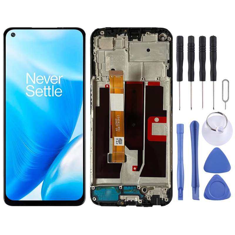 For OnePlus Nord N200 5G DE2118 Digitizer Full Assembly with Frame OEM LCD Screen (Black)