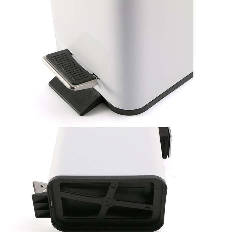 Household Stainless Steel Foot Pedal Small Rectangular Trash Can(Pink)