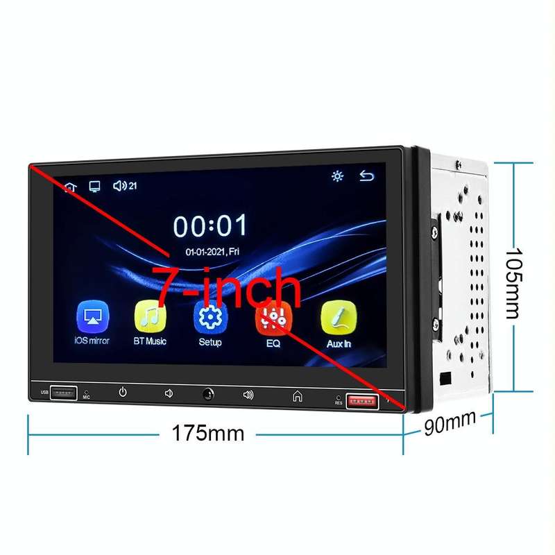 A2916 7 inch Dual-spindle Universal MP5 Car Carplay MP4 Player, Style: Standard+12 Light Camera