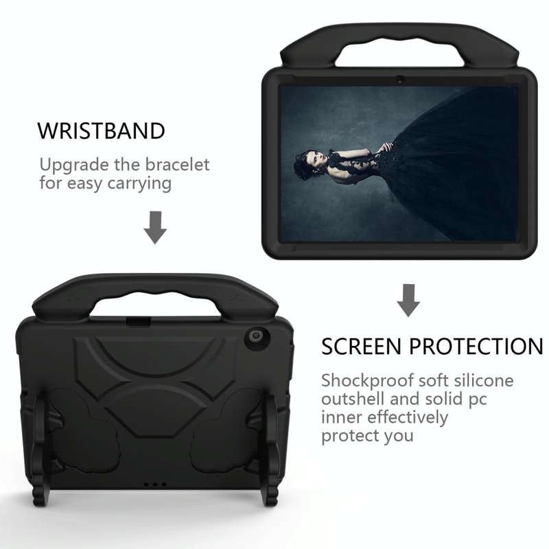 For Huawei MediaPad T5 10.1 inch EVA Children Falling Proof Flat Protective Shell With Thumb Brac...